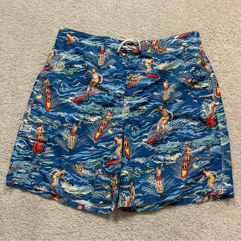 Mens POLO Ralph Lauren KAILUA Vintage SURFER Print BOARD Shorts SWIM Trunks Suit